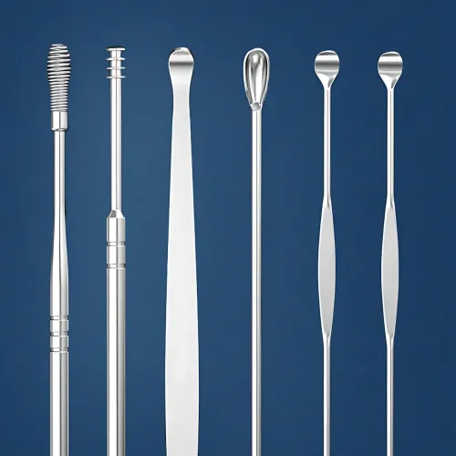 Набор инструментов для чистки ушей TOOL SET, 6 предметов, медсталь, футляр, для удаления серных пробок - фото 8