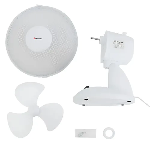 Настольный вентилятор Domotec MS-1624 Fan 9, 25 Вт, 2 скорости, поворот и наклон, съёмная решётка, белый - фото 7
