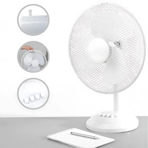 Вентилятор настільний Domotec MS-1626 16 (43 см), 40 Вт, 3 швидкості, поворот, нахил, робота від 220 в, білий - фото 4