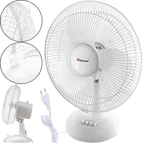 Вентилятор настільний Domotec MS-1626 16 (43 см), 40 Вт, 3 швидкості, поворот, нахил, робота від 220 в, білий - фото 5