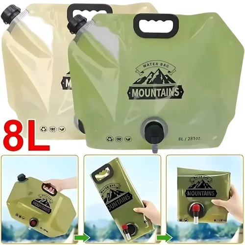 Сумка для воды складная AND-1, water bag 8 л, с краном, мерной шкалой, до 60 °C, 42.5×31.5 см - фото 8