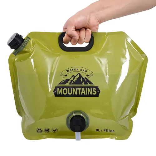 Сумка для воды складная AND-1, water bag 8 л, с краном, мерной шкалой, до 60 °C, 42.5×31.5 см Зеленый - фото 2