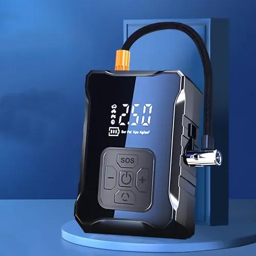 Автокомпрессор Fanelod 2024, 150 PSI, 120 Вт, аккумулятор 6000 мАч, цифровой дисплей, автостоп, 4 насадки - фото 4