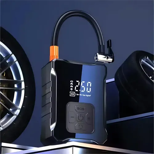Автокомпрессор Fanelod 2024, 150 PSI, 120 Вт, аккумулятор 6000 мАч, цифровой дисплей, автостоп, 4 насадки - фото 10