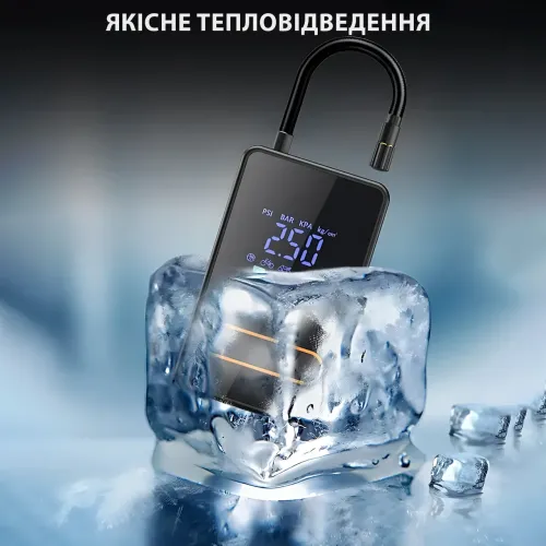Автомобільний компресор-насос Car Air Pump CX-329, 30 л/хв, 150 PSI, 1800 мА·год, манометр, ліхтарик - фото 5