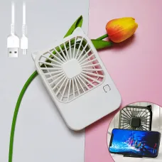 Компактний мінівентилятор Fan AND064 з USB, 3 швидкості, 5 лопатей, 500 мА·год, з підставкою для телефона