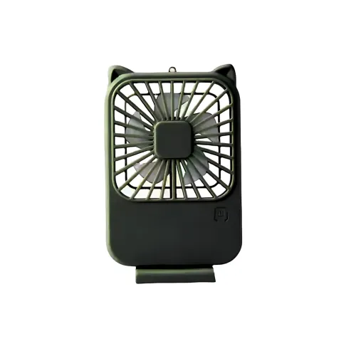 Компактный мини-вентилятор Fan AND064 с USB, 3 скорости, 5 лопастей, 500 мАч,  с подставкой для телефона Зеленый - фото 2