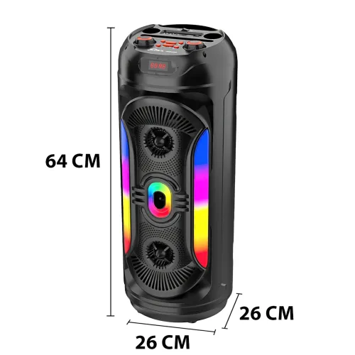 Портативная Bluetooth-колонка 2x8 25 Вт х2, с микрофоном, LED-подсветкой, USB/SD/FM/AUX/BT, дисплеем, пультом - фото 6