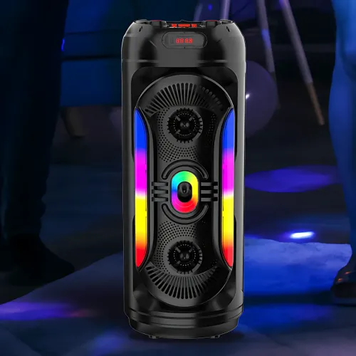 Портативная Bluetooth-колонка 2x8 25 Вт х2, с микрофоном, LED-подсветкой, USB/SD/FM/AUX/BT, дисплеем, пультом - фото 9