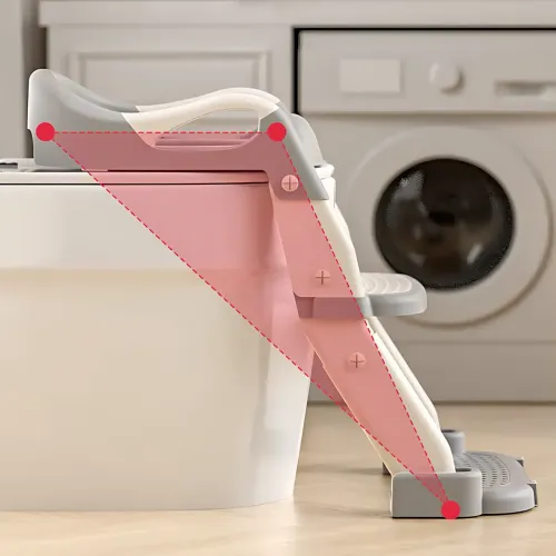 Складная детская накладка на унитаз со ступенькой Babycare MA605, для 1–9 лет, с ручками, спинкой, до 50 кг Зеленый - фото 3