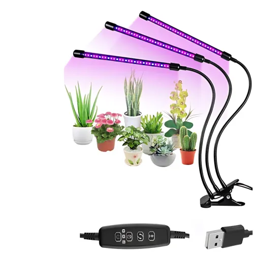 Фитолампа 3в1 FitoGrowLamp MA597 30 Вт, гибкая, 8 режимов яркости, таймер, полный спектр, USB, 54 LED диода - фото 7