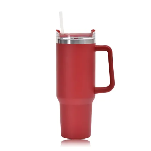 Термокухоль Stanley 1,18 л з кришкою FlowState і соломинкою, вакуумна ізоляція, неіржавка сталь, ручка Червоний - фото 2