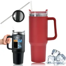 Термокружка Stanley 1,18 л с крышкой FlowState и соломинкой, вакуумная изоляция, нержавеющая сталь, ручка Красный