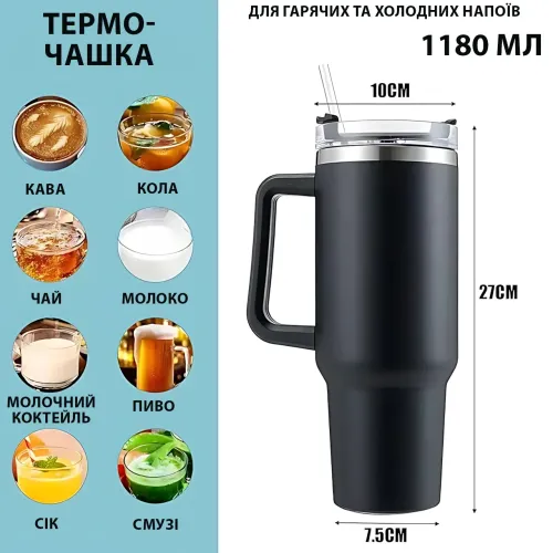 Термокружка Stanley 1,18 л с крышкой FlowState и соломинкой, вакуумная изоляция, нержавеющая сталь, ручка Белый - фото 8