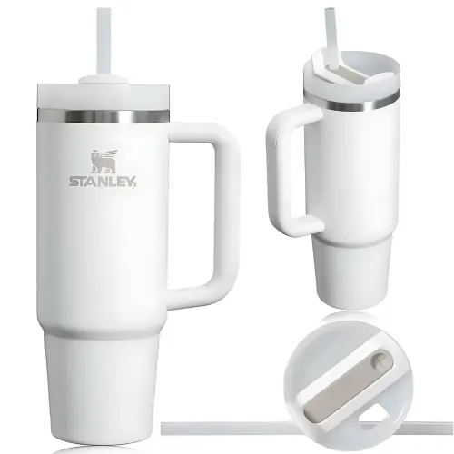 Термокружка Stanley 1,18 л с крышкой FlowState и соломинкой, вакуумная изоляция, нержавеющая сталь, ручка Белый
