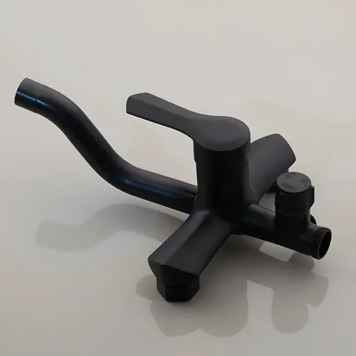 Змішувач для ванни KEMAIDI Matte Black 3-в-1, латунь, дощовий душ, настінний монтаж, керамічний картридж - фото 6