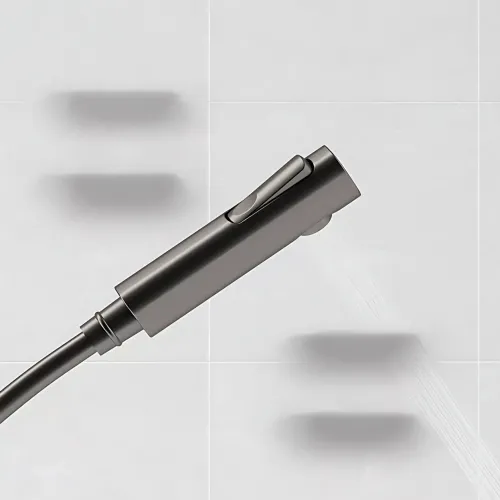Черный душевой набор 4 в 1 Black Bathroom Shower Set Piano Keys с тропическим душем и ручной лейкой, черный - фото 14