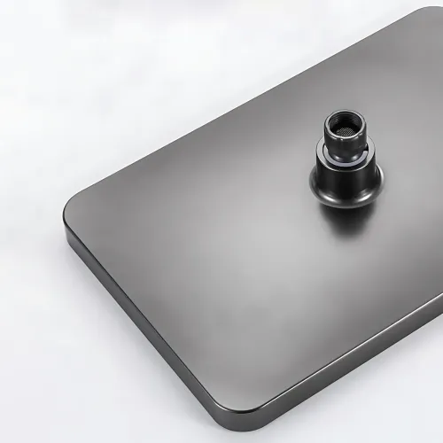 Черный душевой набор 4 в 1 Black Bathroom Shower Set Piano Keys с тропическим душем и ручной лейкой, черный - фото 12
