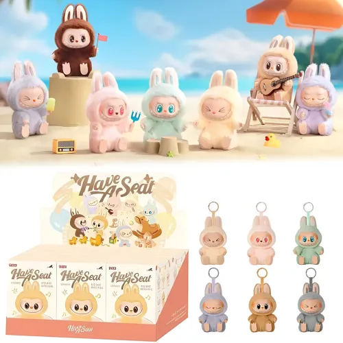 Игрушка-сюрприз брелок Labubu 2 серия, оригинал Pop Mart, 14 см, мягкая плюшевая, в закрытой коробке - фото 2