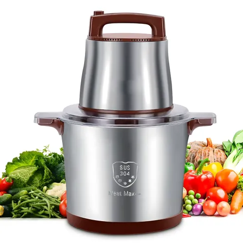 Кухонний подрібнювач Hoffmans HM-8878, 12 л, 4800 Вт, неіржавка сталь, 2 швидкісний Чорний - фото 2