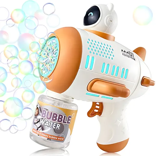 Детский автоматический пистолет-пулемёт для мыльных пузырей Toy Bubble Gun AND 388-10 с подсветкой и звуком - фото 4