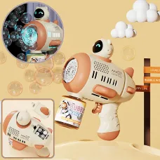 Детский автоматический пистолет-пулемёт для мыльных пузырей Toy Bubble Gun AND 388-10 с подсветкой и звуком