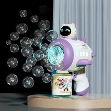 Детский автоматический пистолет-пулемёт для мыльных пузырей Toy Bubble Gun AND 388-10 с подсветкой и звуком Фиолетовый