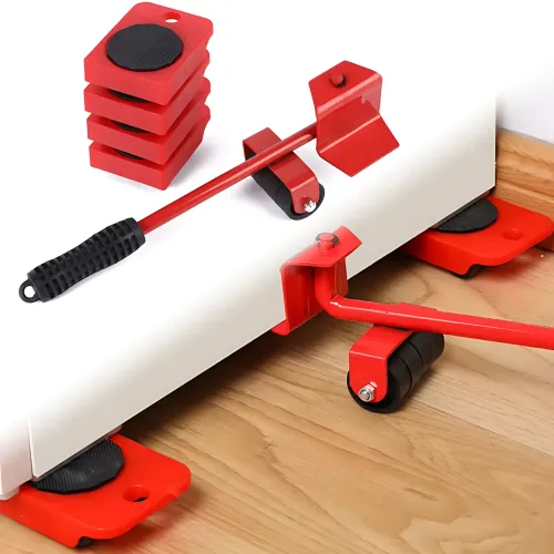 Moving Helpers, підіймачі для важких меблів, набір для переміщення меблів, важких предметів, 5 шт., червоний