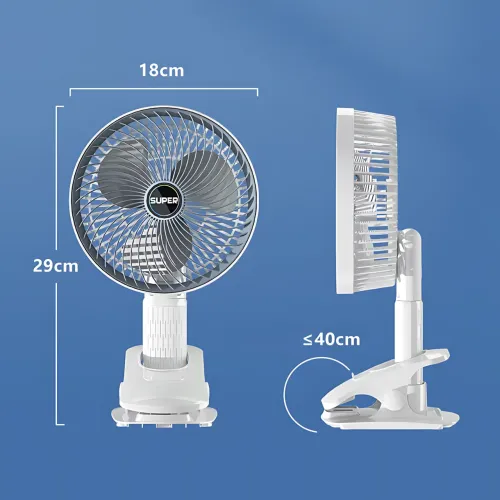 Вентилятор Mini USB Fan XL-1293 дротовий, з прищіпкою, безщітковий мотор, 3 швидкості, поворот 120°, білий - фото 16