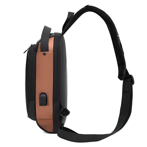 Нагрудна сумка Backpack AND XL1228 з протиприпасованим кодовим замком, рюкзак з USB, водовідштовхувальний - фото 4