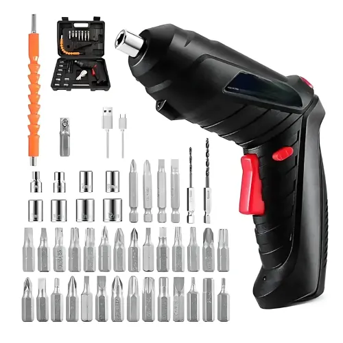 Аккумуляторный шуруповерт 3.6V 1800 мАч USB, 47-в-1: реверс, LED-подсветка, кейс, насадки, отвертка-дрель - фото 18