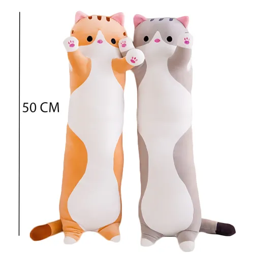 Игрушка подушка Кот Батон, плюшевая антистресс обнимашка DOLL 1498 на молнии, серый/рыжий 50 - фото 18