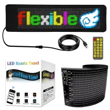 Гибкий светодиодный LED-дисплей ART-0566, RGB, Bluetooth управление с телефона и пульта, IP65, 37.4×9.2 см