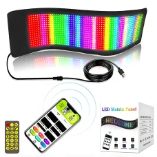 Светодиодный гибкий дисплей ART-0567, RGB, Bluetooth, пульт, Type-C, водонепроницаемый, 59.5×12 см