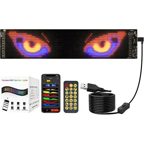 Гибкий светодиодный дисплей ART-0569, RGB, Bluetooth, IP65, управление пультом и телефоном, 133×19.2 см - фото 2