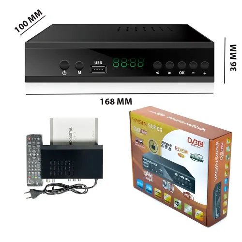 Цифровая приставка YASIN T8000 (DVB-T2) разъем под wi-fi, LED-дисплей, поддержка Dolby Digital, металлическая - фото 8