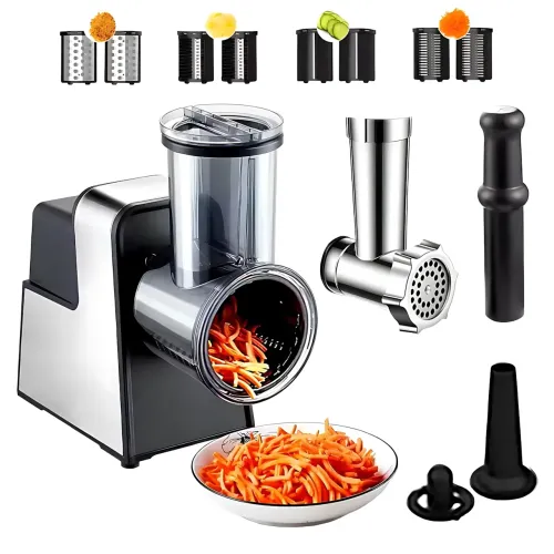 Мясорубка электрическая Hoffmans HM-277 1000 Вт + овощерезка, 7 насадок, 2 скорости, реверс, комбайн 2 в 1 - фото 12