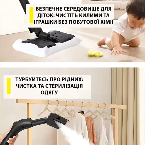 Пароочисник Zepline ZP-00223 3000 Вт з баком 1,2 л, 4 бари, з набором насадок для очищення без хімії Білий - фото 12