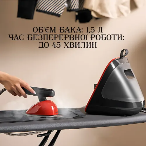 Ручной отпариватель Zepline ZP-00222, 3000 Вт, 1.5 л, сенсорное управление, подача пара 50 г/мин, самоочистка Серый - фото 14