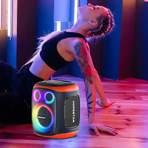 Бездротова Bluetooth-колонка Hopestar Party 130, 120 Вт, 22000 мА·год, 2 мікрофони, караоке, TWS, LED, IPX5 - фото 10