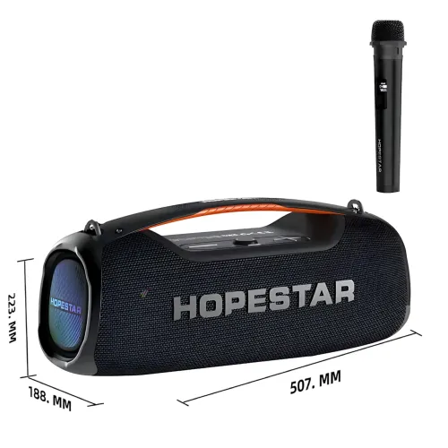 Беспроводная Bluetooth колонка Hopestar A60 100 Вт с микрофоном, TWS, RGB-подсветкой, защитой IPX6, с караоке - фото 18