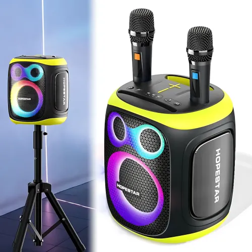 Беспроводная Bluetooth колонка Hopestar Party 130, 120 Вт, 22000 мАч, 2 микрофона, караоке, TWS, LED, IPX5 Черный