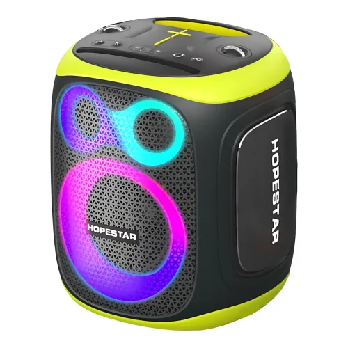 Бездротова Bluetooth-колонка Hopestar Party 130, 120 Вт, 22000 мА·год, 2 мікрофони, караоке, TWS, LED, IPX5 Сірий - фото 4