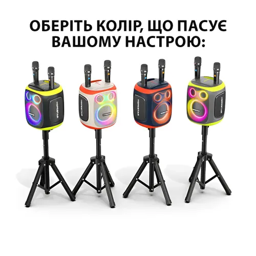 Бездротова Bluetooth-колонка Hopestar Party 130, 120 Вт, 22000 мА·год, 2 мікрофони, караоке, TWS, LED, IPX5 Сірий - фото 12