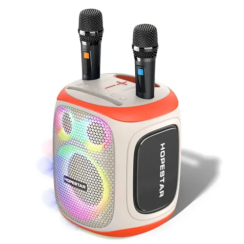 Бездротова Bluetooth-колонка Hopestar Party 130, 120 Вт, 22000 мА·год, 2 мікрофони, караоке, TWS, LED, IPX5 Білий - фото 2