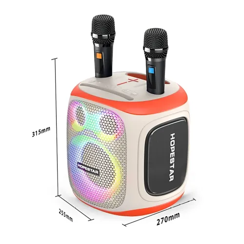 Бездротова Bluetooth-колонка Hopestar Party 130, 120 Вт, 22000 мА·год, 2 мікрофони, караоке, TWS, LED, IPX5 Білий - фото 18