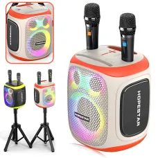 Бездротова Bluetooth-колонка Hopestar Party 130, 120 Вт, 22000 мА·год, 2 мікрофони, караоке, TWS, LED, IPX5 Білий