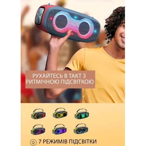 Портативна Bluetooth-колонка Hopestar A30 Party 70Вт, TWS, RGB-підсвітка, IPX6, 8800 мА·год, AUX, USB, BT 4.0 Синій - фото 10