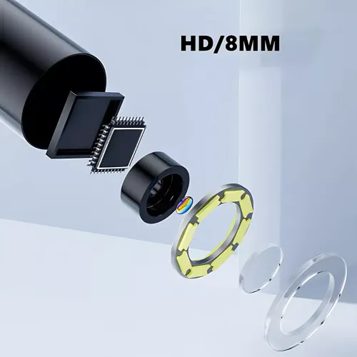 Эндоскоп с экраном RIAS P230, кабель 5 м, 8 мм камера, 8 LED, жёсткий провод, IP68, автономный (батарейки) - фото 6