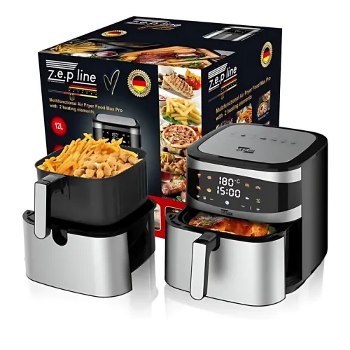Фритюрница аэрофритюрница Zepline ZP-216, 12 л, 4200 Вт, 2 ТЭНа, сенсорное управление, антипригарная, сталь - фото 2